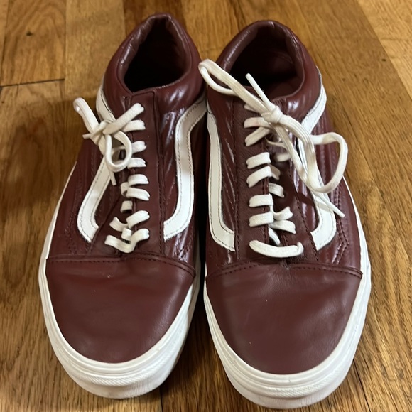 Vans Shoes - Vans leather burgandy.  Gently worn
